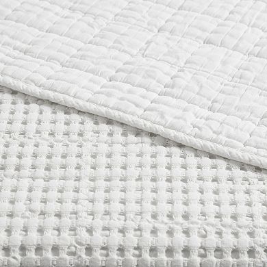 Levtex Home Mills Waffle Bright White Quilted Throw