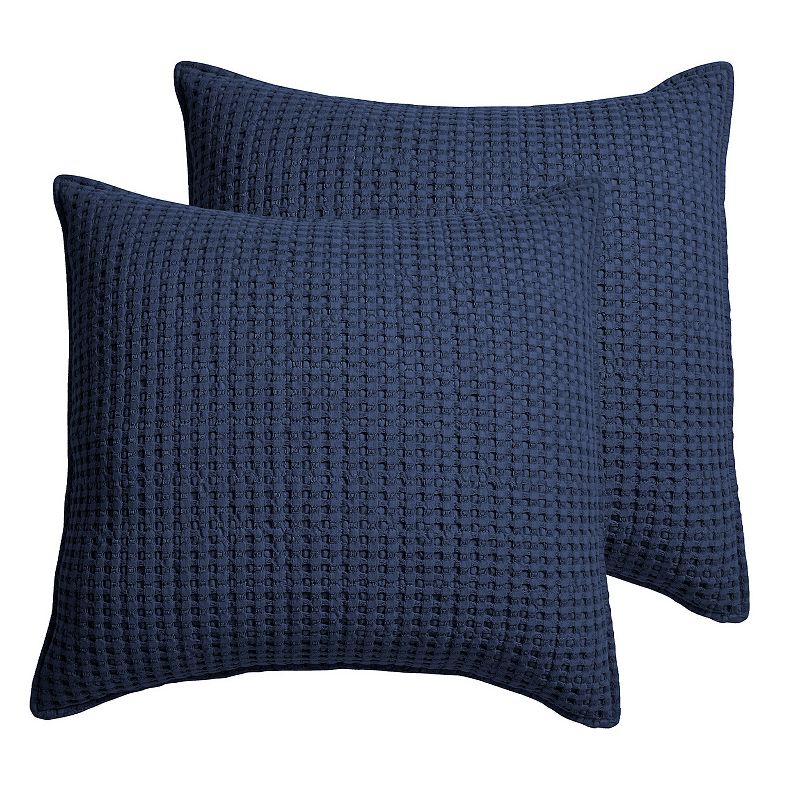 Levtex Home Mills Waffle Navy 2-pack Euro Sham Set, Blue