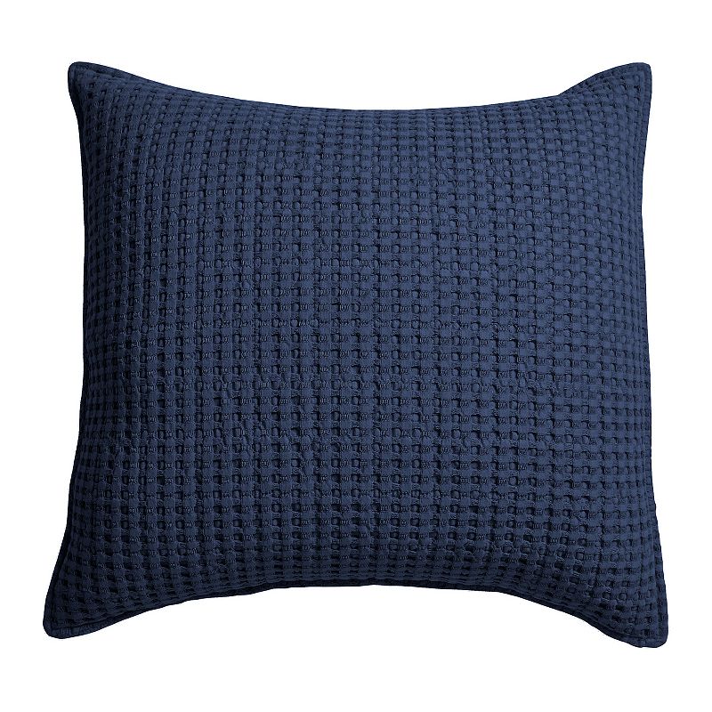 Levtex Home Mills Waffle Navy Square Pillow, Blue, Fits All