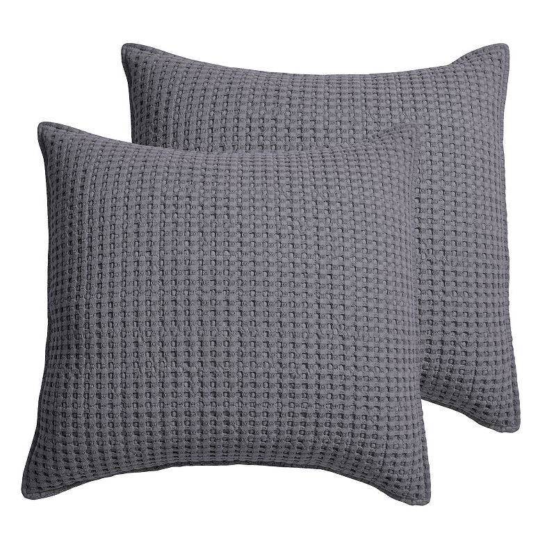 54009170 Levtex Home Mills Waffle Charcoal 2-pack Euro Sham sku 54009170