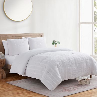 Jade + Oake Ridney Solid Stripe Technique Comforter Set with Shams