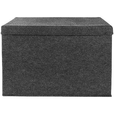 Sammy & Lou Charcoal Gray Solid Color Felt Toy Box