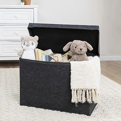 Sammy & Lou Charcoal Gray Solid Color Felt Toy Box