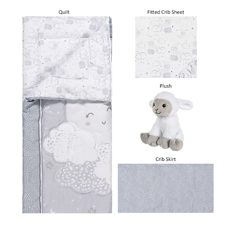UPC 846216065224 product image for Sammy & Lou Sammy & Lou Sweet Little Dreamer 4 Piece Crib Bedding Set, Grey | upcitemdb.com