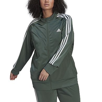 Plus Size adidas Essentials Warm-Up Slim Fit 3-Stripes Track Jacket