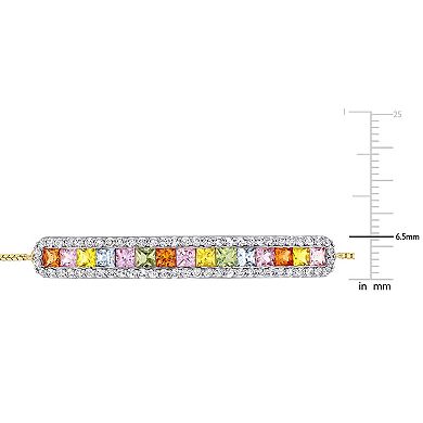 Stella Grace 14k Gold Multi-Color Sapphire Adjustable Tennis Bracelet
