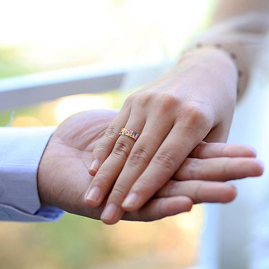 Stella Grace 14k Gold Multi-Color Sapphire Semi-Eternity Ring