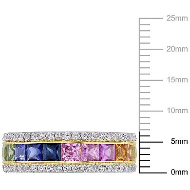 Stella Grace 14k Gold Multi-Color Sapphire Eternity Ring