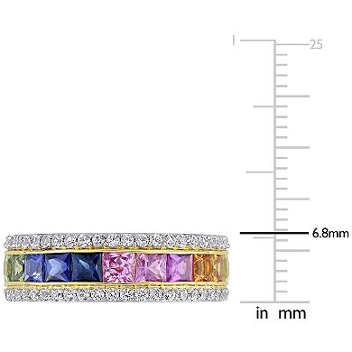 Stella Grace 14k Gold Multi-Color Sapphire Eternity Ring