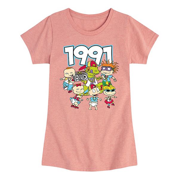 Girls 7-16 Rugrats 90s Rugrats Back Graphic Tee