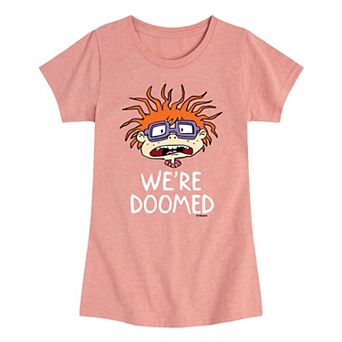 Girls 7-16 Rugrats Chuckie Were Doomed Graphic Tee