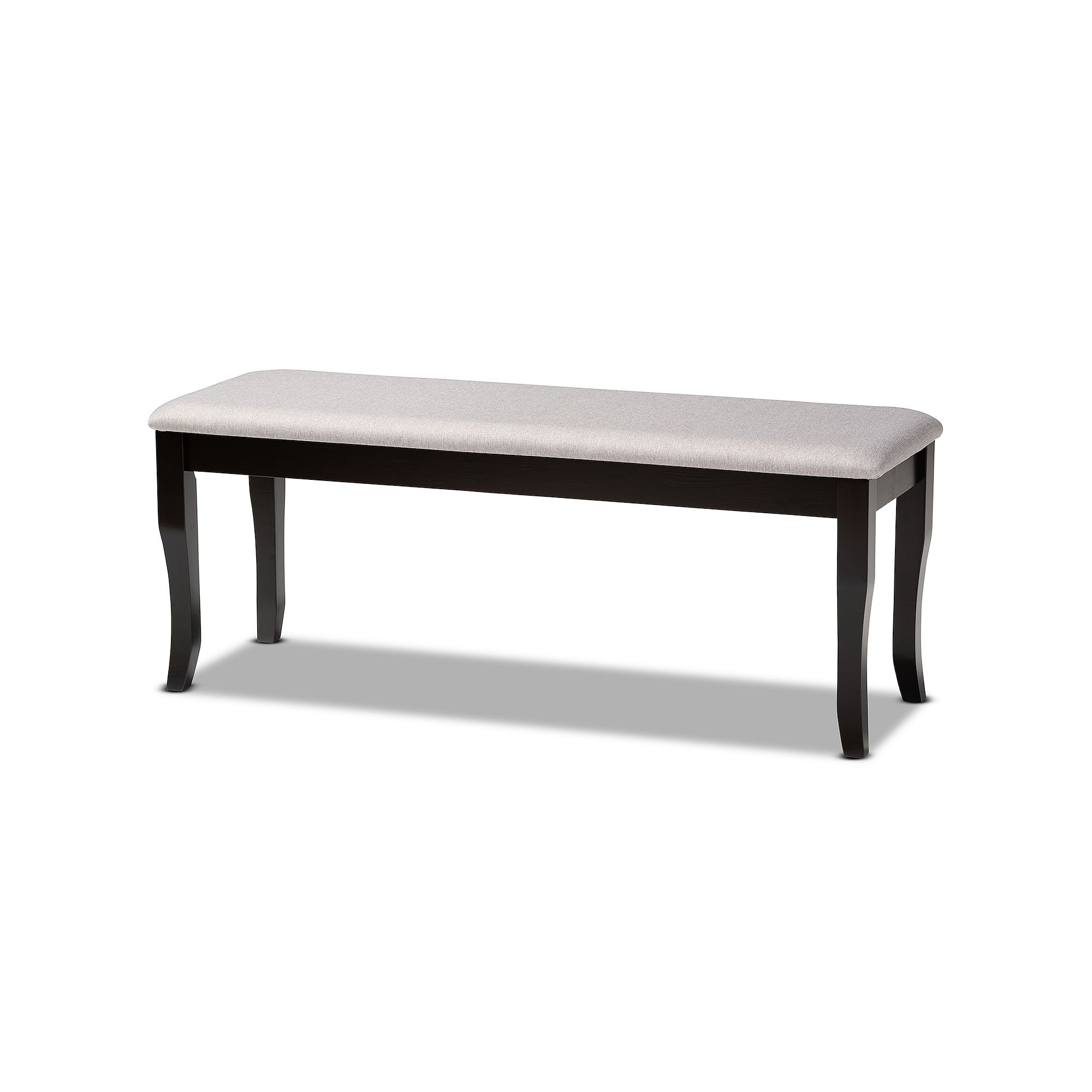 Baxton Studio Cornelie Dining Bench, Gray Dark Brown