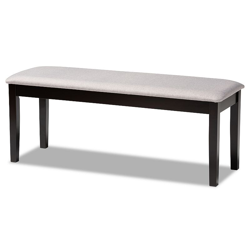 Baxton Studio Teresa Dining Bench, Gray Dark Brown