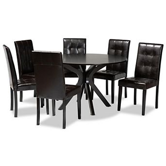 Baxton Studio Marie Dining Table & Chair 7 pc Set
