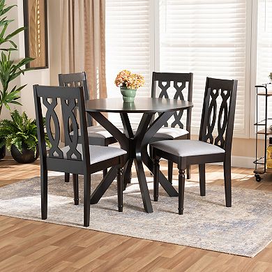 Baxton Studio Callie Dining Table & Chair 5-piece Set