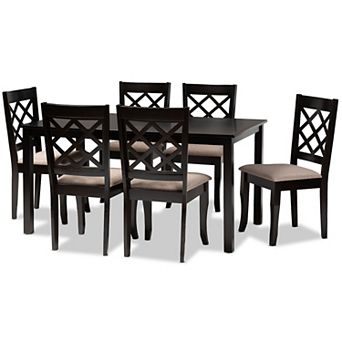 Baxton Studio Verner Dining Table & Chair 7 pc Set