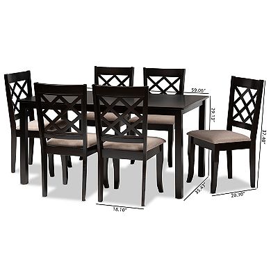 Baxton Studio Verner Dining Table & Chair 7-piece Set