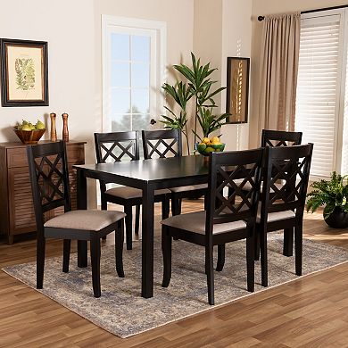 Baxton Studio Verner Dining Table & Chair 7-piece Set