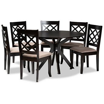 Baxton Studio Jana Dining Table & Chair 7 pc Set