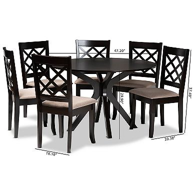 Baxton Studio Jana Dining Table & Chair 7-piece Set
