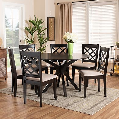 Baxton Studio Jana Dining Table & Chair 7-piece Set