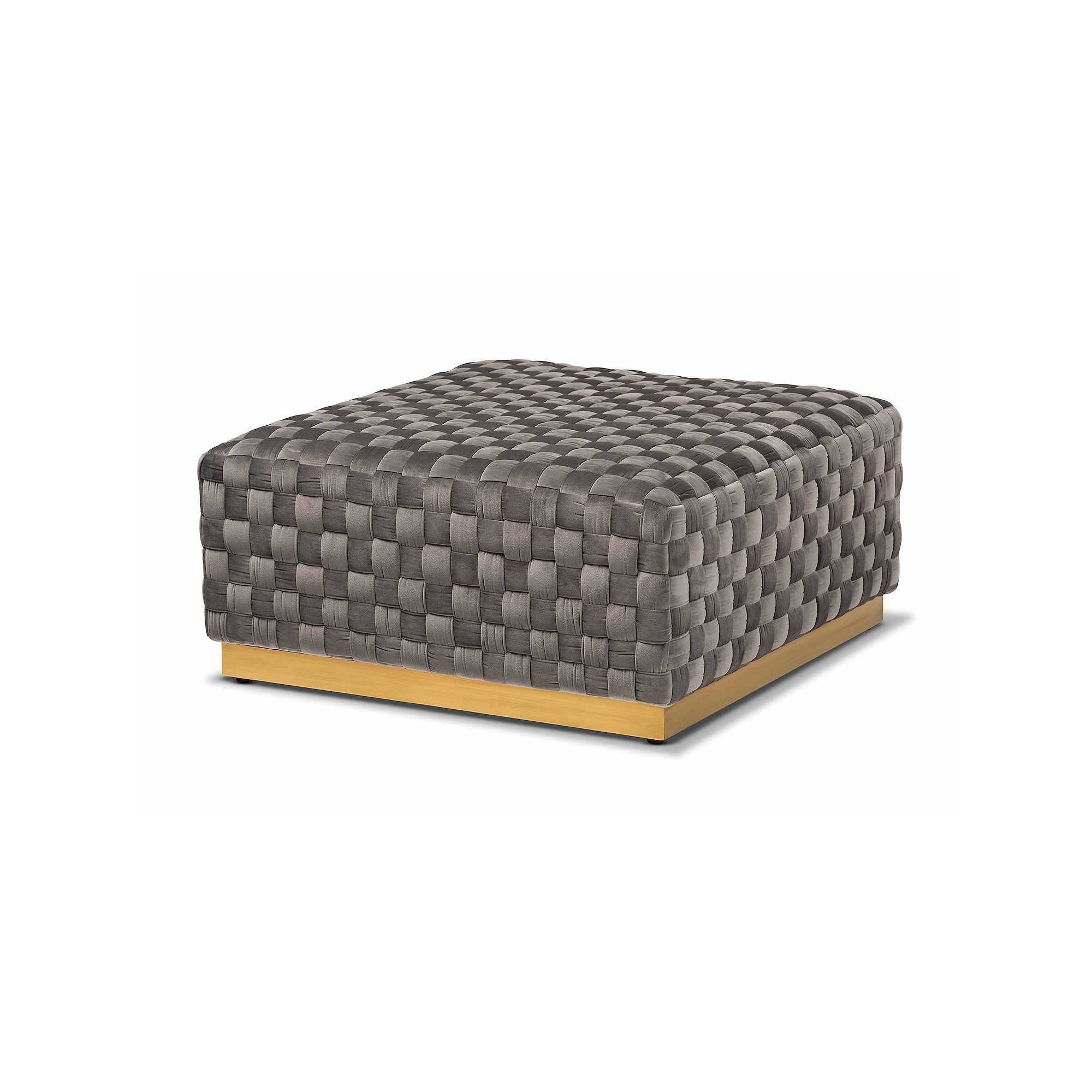 Baxton Studio Noah Ottoman, Gray Gold