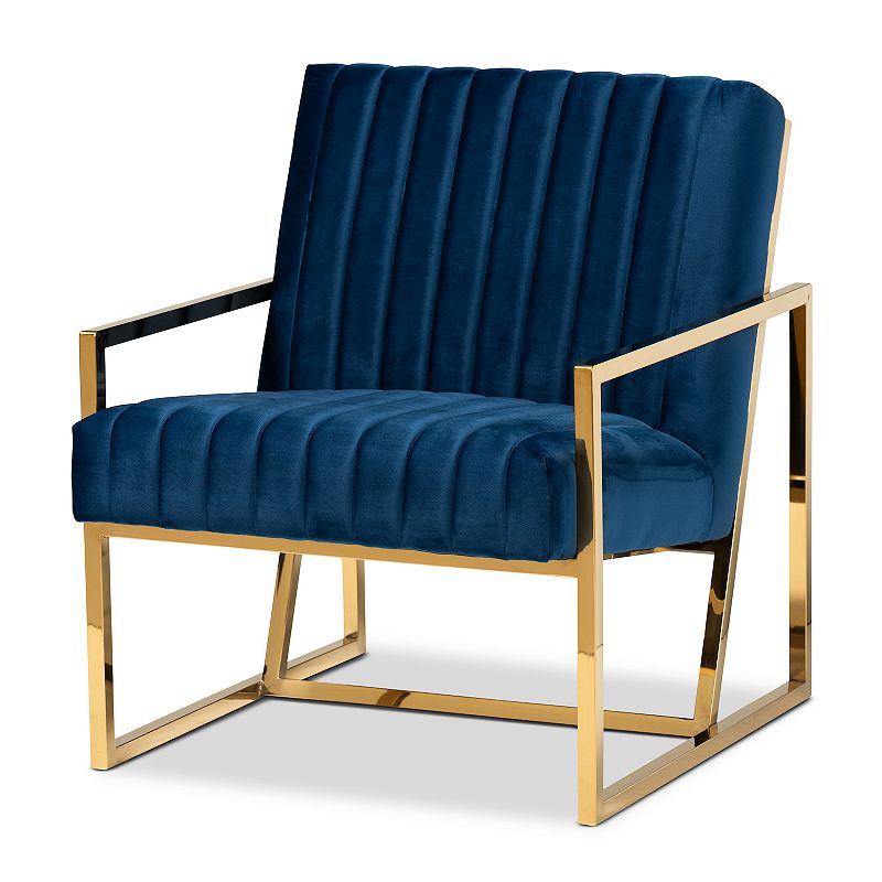 Baxton Studio Janelle Accent Chair, Blue