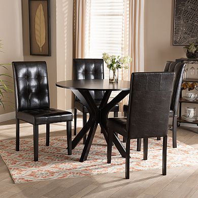Baxton Studio Marie Dining Table & Chair 5-piece Set