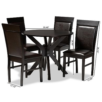 Baxton Studio Jeane Dining Table & Chair 5-piece Set