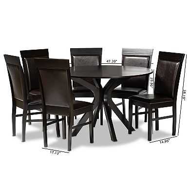 Baxton Studio Jeane Dining Table & Chair 7-piece Set