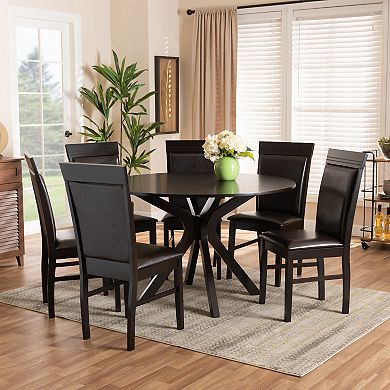 Baxton Studio Jeane Dining Table & Chair 7-piece Set