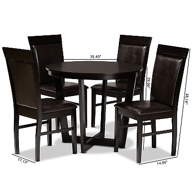 Baxton Studio Irma Dining Table & Chair 5-piece Set