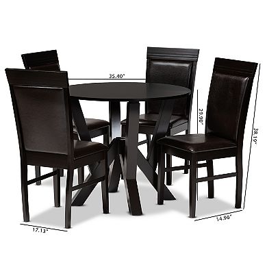 Baxton Studio Nada Dining Table & Chair 5-piece Set