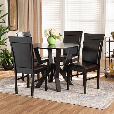 Baxton Studio Nada Dining Table & Chair 5-piece Set