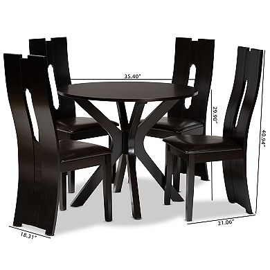 Baxton Studio Cian Dining Table & Chair 5-piece Set