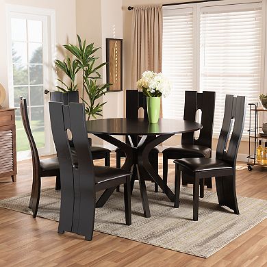 Baxton Studio Kenyon Dining Table & Chair 7-piece Set