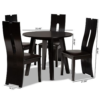Baxton Studio Torin Dining Table & Chair 5-piece Set