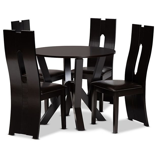 Baxton Studio Senan Dining Table Chair 5 piece Set