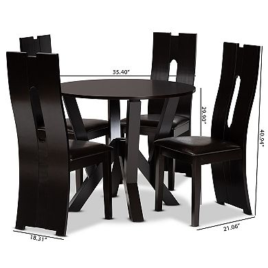 Baxton Studio Senan Dining Table & Chair 5-piece Set