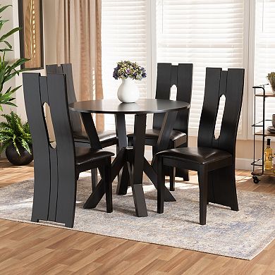 Baxton Studio Senan Dining Table & Chair 5-piece Set