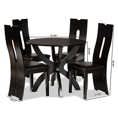 Baxton Studio Ronda Dining Table & Chair 5-piece Set