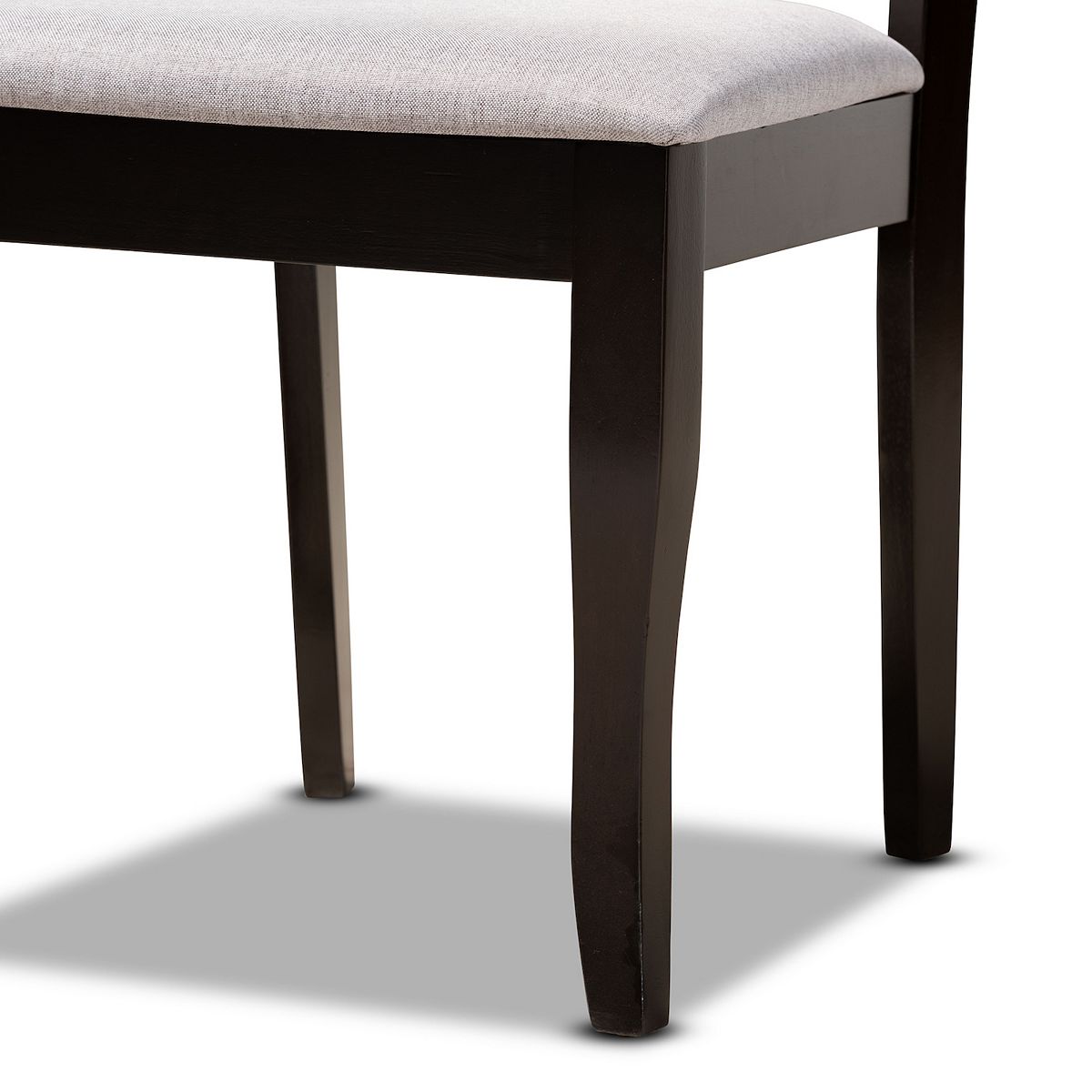 Andor dining chair/bench leg with dark wood finish