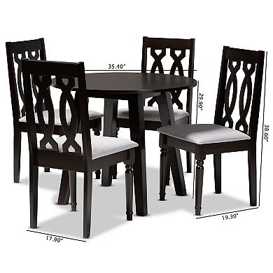 Baxton Studio Imogen Dining Table & Chair 5-piece Set