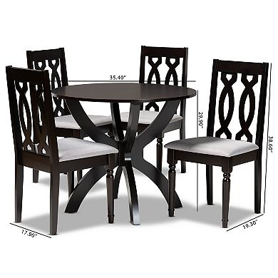 Baxton Studio Mona Dining Table & Chair 5-piece Set