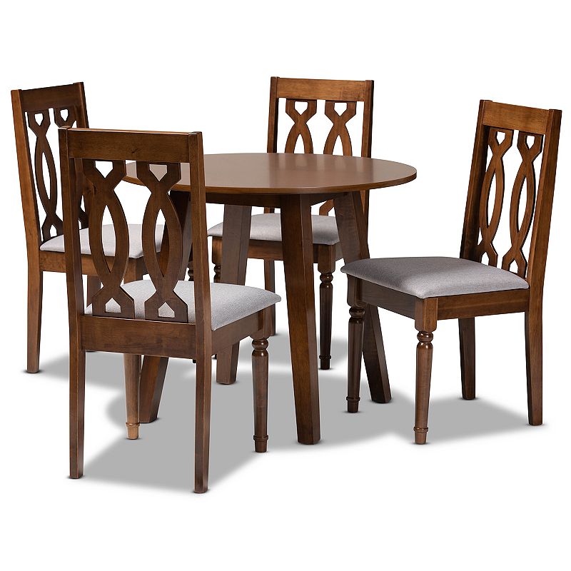 Baxton Studio Pia Dining Table & Chair 5-piece Set, Grey