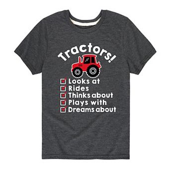 Boys 8-20 Tractors Checklist Graphic Tee