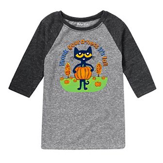 Boys 8-20 Pete The Cat Pumpkin Kids Graphic Raglan Tee