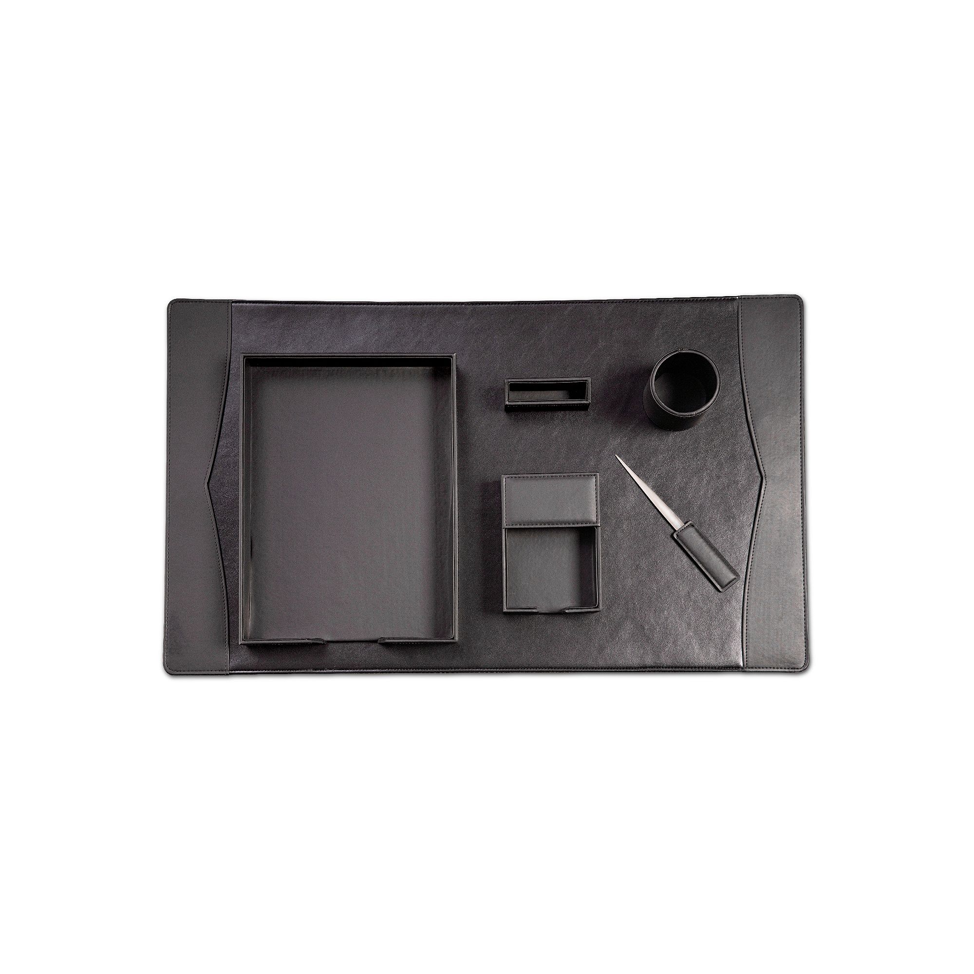 6-pc. Leather Desk Set, Black