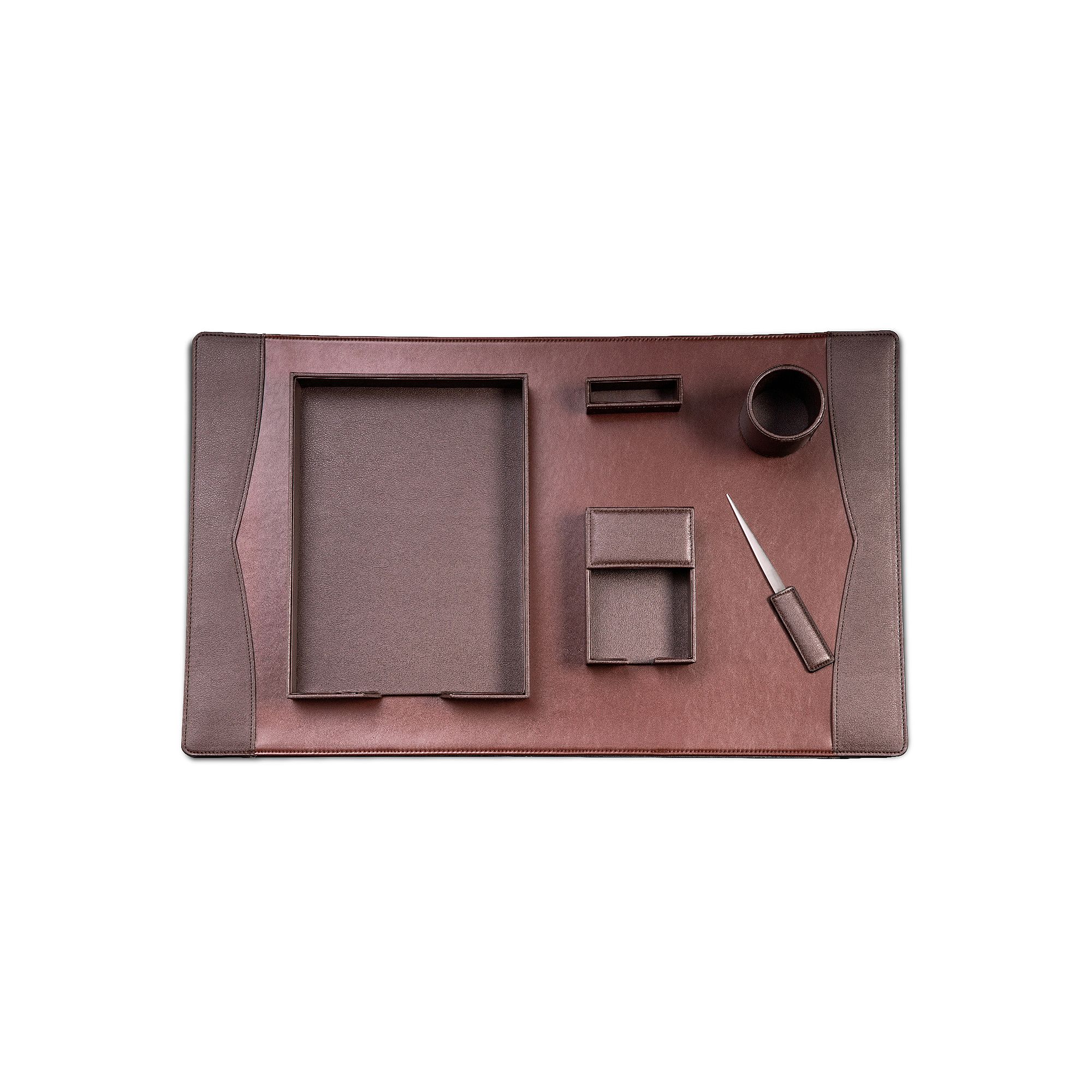 6-pc. Leather Desk Set, Brown