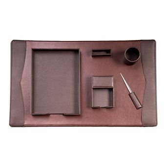 6 pc Leather Desk Set
